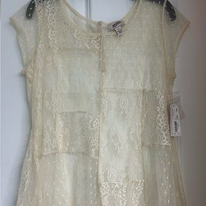 Arizona sheer lace blouse. Cream. X-Large. New with tags.